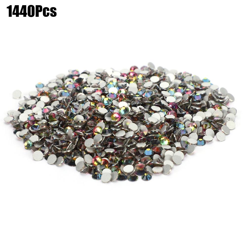 1440 шт. Стразы Стеклянные камни Плоская задняя часть Кристалл Украшение для ногтей Искусство Макияж Одежда Обувь
