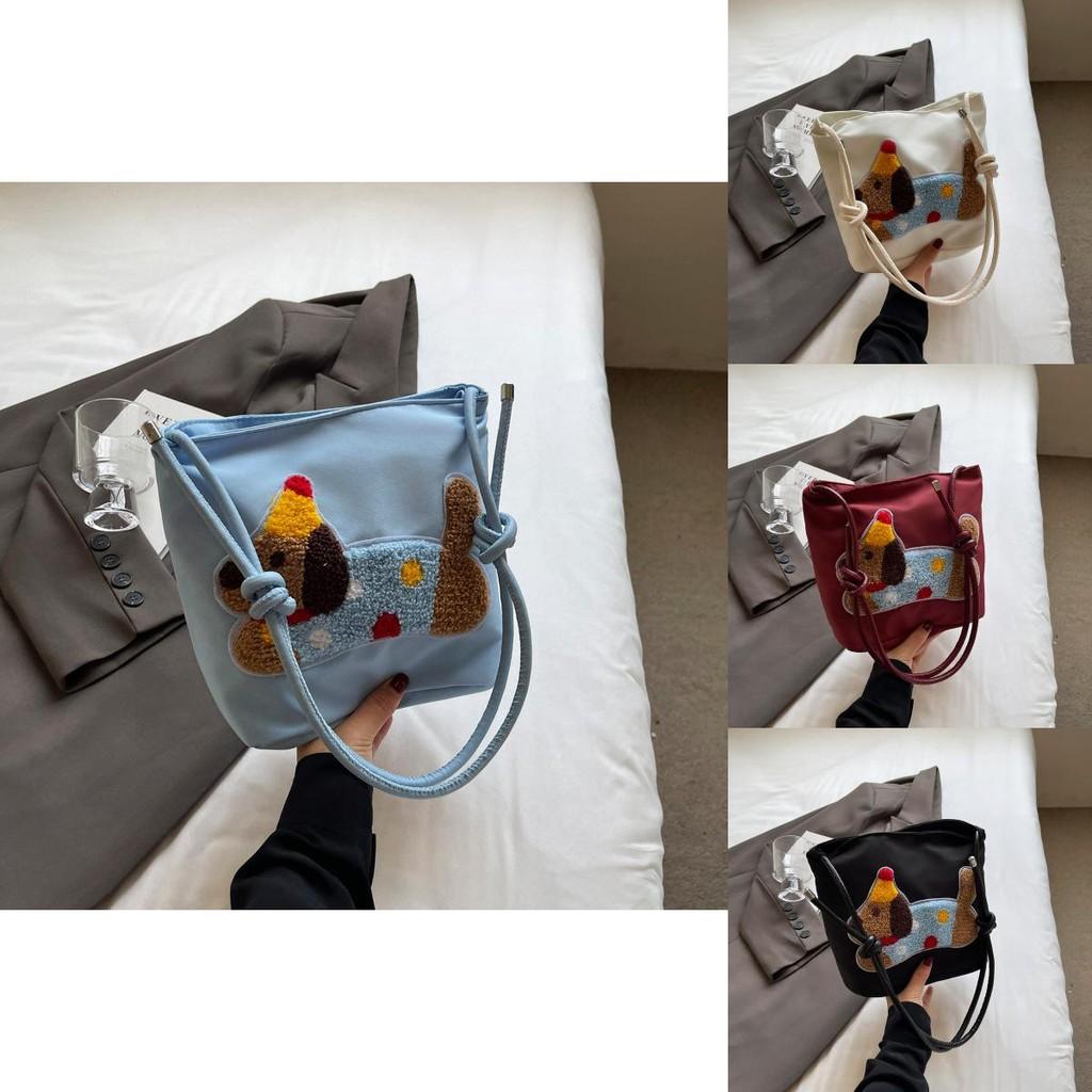 Trendy Midi Bucket Bag Chic Aesthetic Design Soft Canvas For Everyday Style