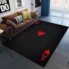 Ace of Hearts Poker Card Pattern Area Rug Non-Slip and Machine Washable Carpet for Living Room Bedroom Decor Floor Mat
