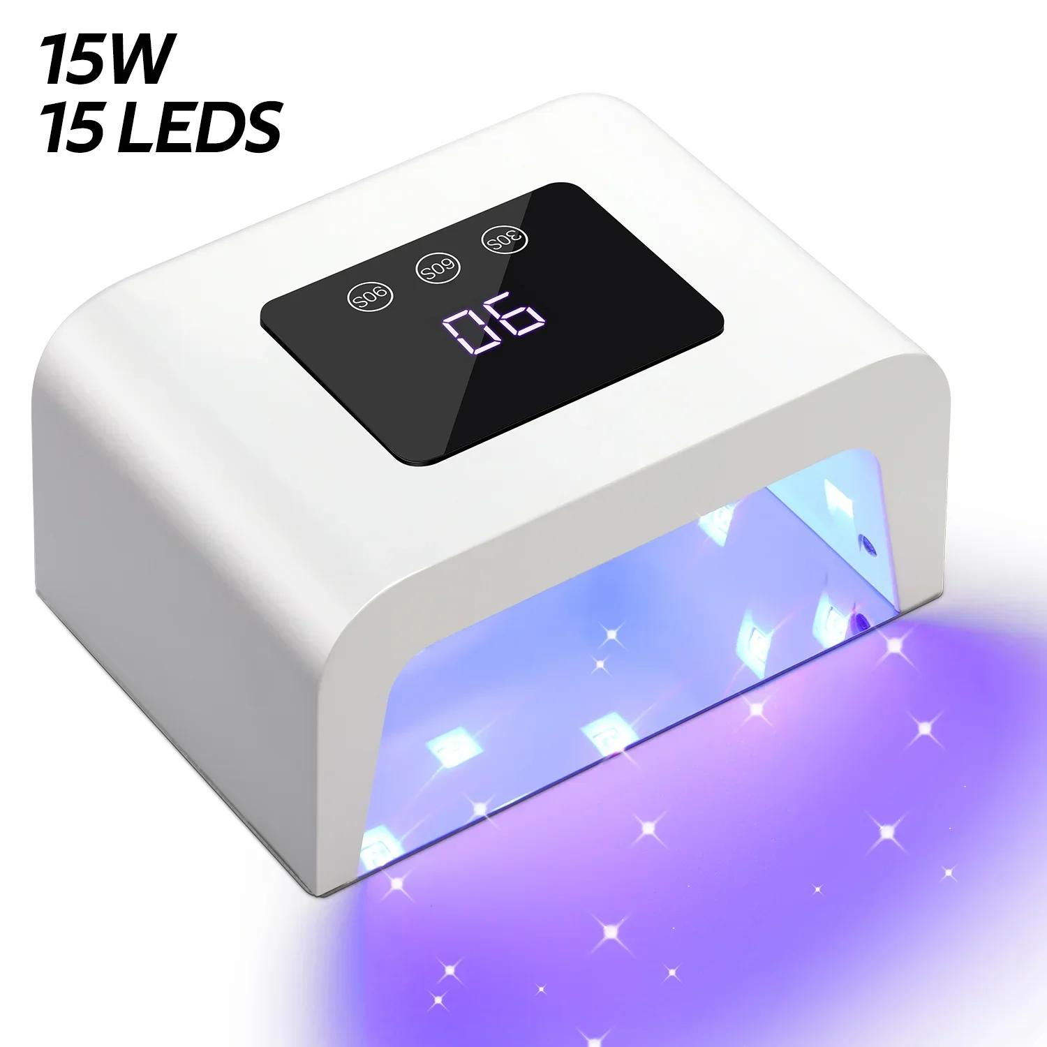 

DianaBeauty УФ LED лампа для ногтей Профессиональная 15 Вт сушилка для ногтей с ЖК-сенсорным экраном и 3 настройками времени 15 светодиодов Лампа для маникюра Инструменты EU