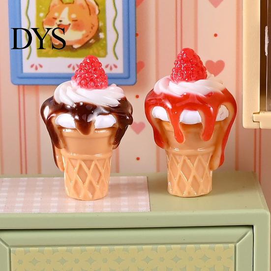 Cute 3D Resin Desserts 10Pcs Mini Ice Creams, Tiny Strawberry Jam Dessert Food for Doll Mansion Miniatures Mansion, DIY Craft Projects, Pretend