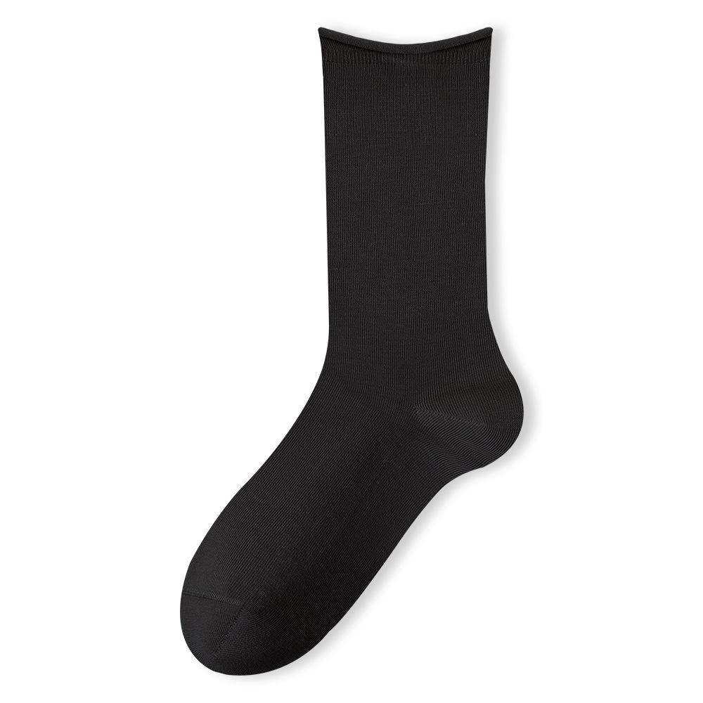 Women's Spring and Fall Cotton Rolled Edge Boneless Antibacterial Medium Tube Pile Socks