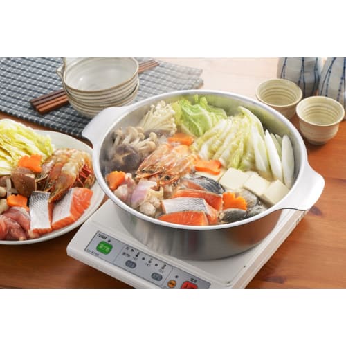 Yoshikawa Luxury Stainless Steel Shabu-Shabu Pot, 26cm, SJ1678