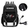 Straykids Beliebte Koreanische Boygroup Peripherie Rucksack Campus Grund- und Sekundarschüler Schultasche Herren- und Damen-Computertasche Rucksack
