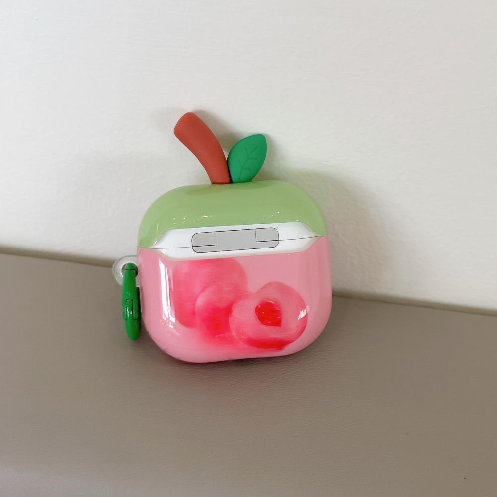INS Wind Oil Painting Peach Earphone Cover for Apple AirPods 1 /1 Generation Creative Cartoon Shell PRO1/PRO1