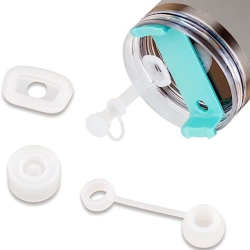 YIXINLYMY Straw Caps, Compatible with Stanley, Silicone Spill-Proof Cover Lids, Set of 12, Dust-Proof, Fixed Straws for Travel, Camping, Business, and