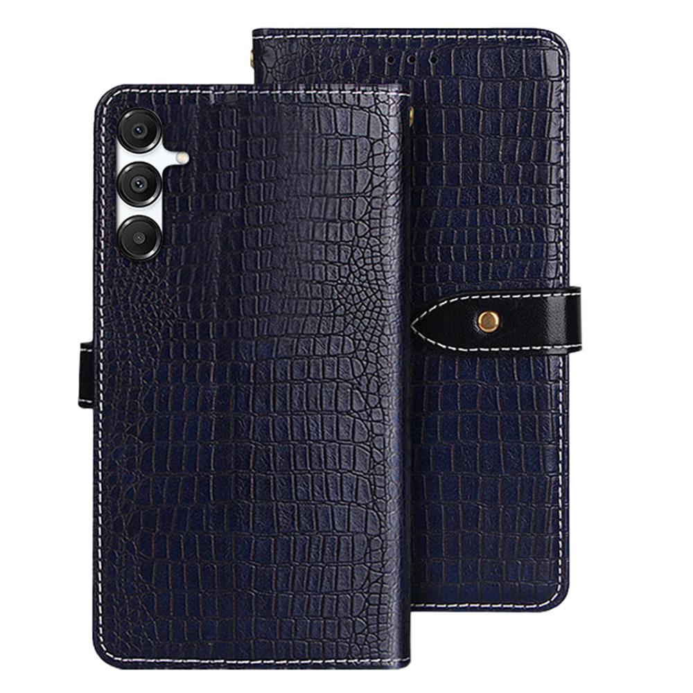 

IDEWEI Для Samsung Galaxy A26 5G Чохол Текстура крокодила Шкірзамінник Відкидний чохол для телефону Blue