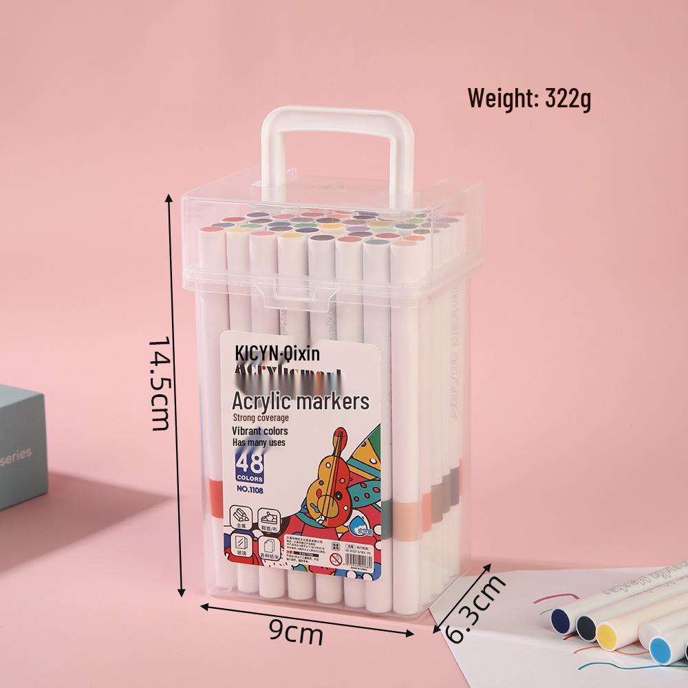 Qixin Watercolor Marker Pens: Layerable, No Bleed, Ideal for Children, Students & Professionals, Water-Soluble Acrylic.
