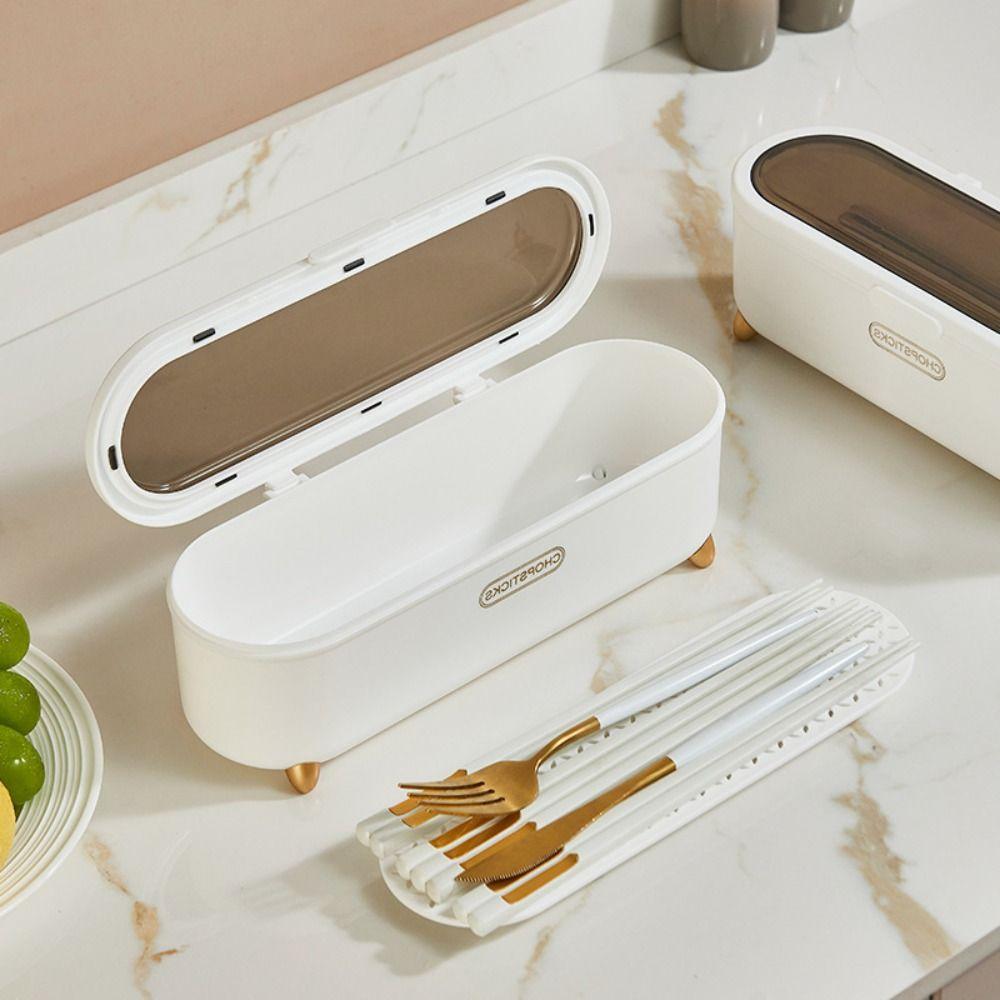 With Lid Cover Tableware Storage Holder Spoon and Chopstick Organizer  Home Organization