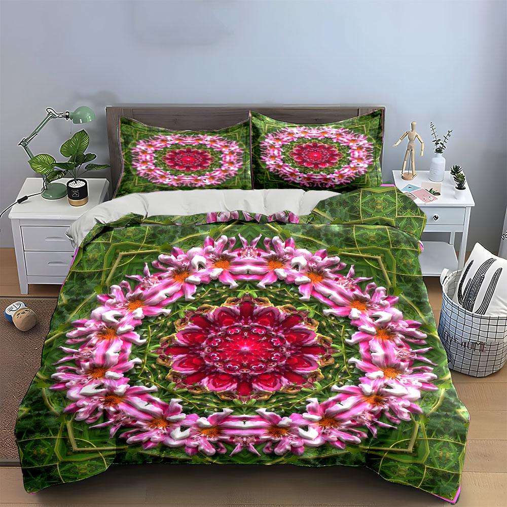 Blossoming Mandala Symphony Bedding Sets Duvet Covers Pillowcases(1* Duvet Cover 2* Pillowcases Without Duvet Insert)