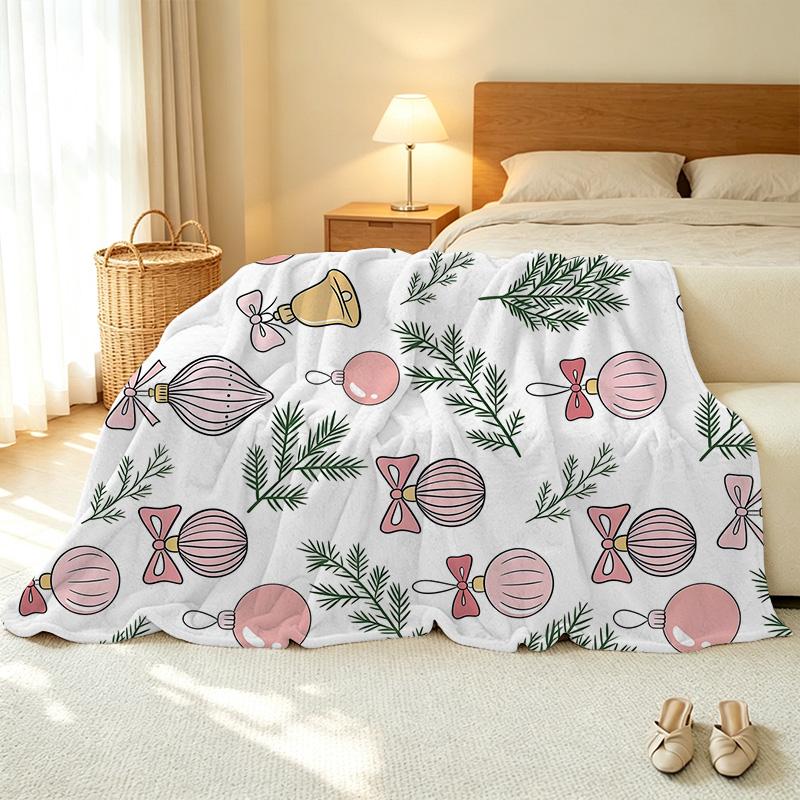 Plush Flannel Fleece Christmas Throw Blanket – Soft, Warm, Machine-Washable Cozy Blanket for Home, Office Napping & Holiday Use