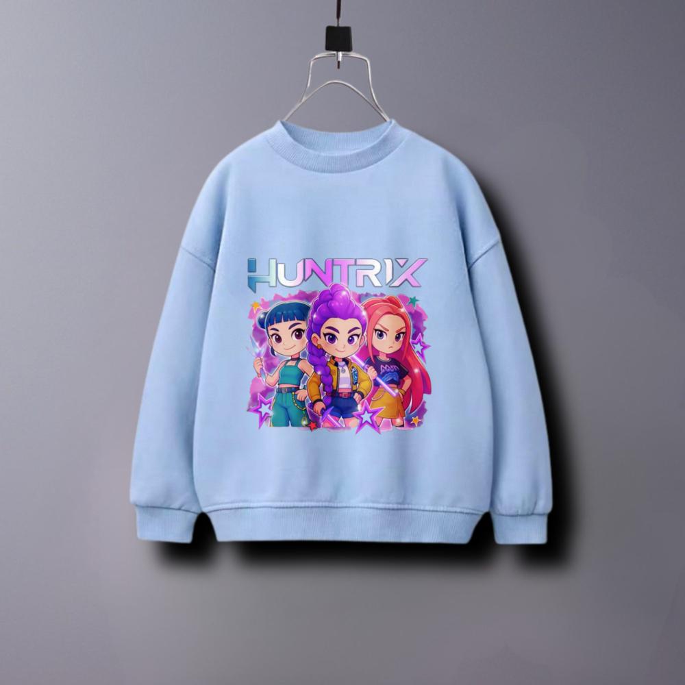 Sweatshirts For Girls Clothing Spring/autumn Fashion Casual Long Sleeved Tops Hoodie Crewneck Pullovers Printed Demon Hunters