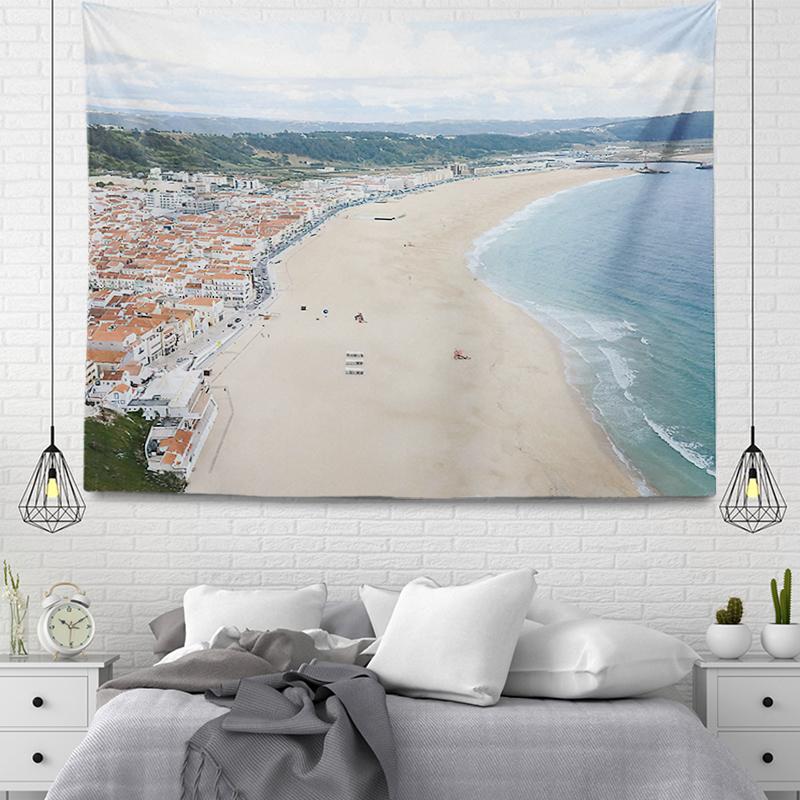 Summer Seaside Waves Sunset Beautiful Scenery Printing Pattern Tapestry Home Living Room Bedroom Wall Decoration Tapestry