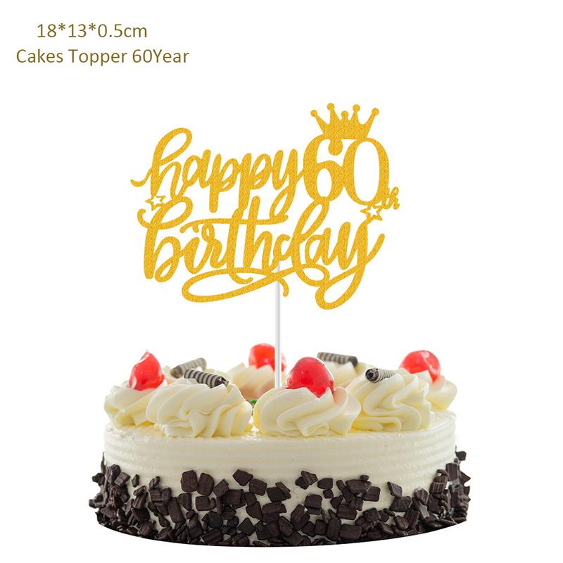 Alles Gute zum Geburtstag Kuchen Dekoration 13 16 18 21 30 40 50 60 70 Jahre Geburtstag Kuchen Topper Erwachsene Party Backen Dessert Dekor liefert