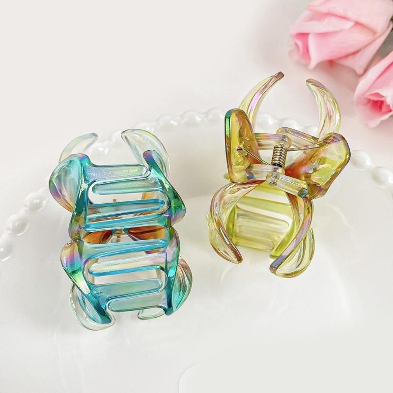 Pince à Cheveux Pince Crabe Thème Princesse Pince Crabe à Cheveux Jolie Frangipanier Attache Cheveux Barrettes Épingle à Cheveux Maintien Fort pour Filles