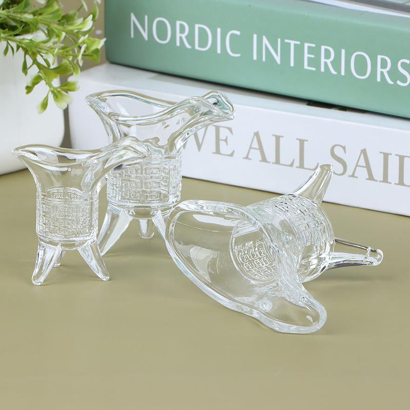 1Pc Jue Cup Imperial Cup Glass White Wine Cup Chinese Antique Small Wine Cup