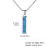 Fashion Retro Geometric Natural Stone Pendant Necklace, Blue Stone Stainless Steel Necklace, Minimalist Vintage Jewelry for Men