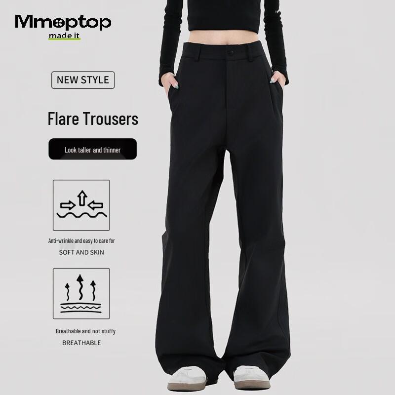 

MMOPTOP Women s American Micro-Flared Loose Casual Suit Pants M