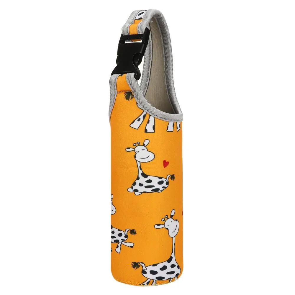 

Cute Cartoon Cup Cover Kids Drinking Bottle Protective Cover Strap Lanyard Buckle Adjustable Plush Insulation Cup Case