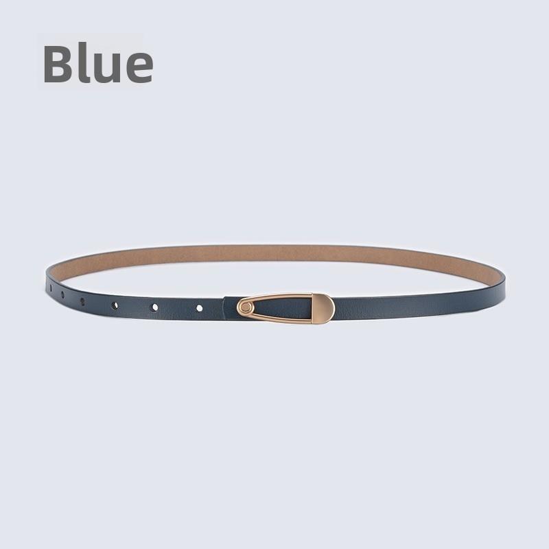 New arrival calfskin belt women's silm pattern thin belt