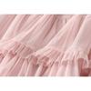Qooth Elegant Women A Line Tulle Ruffle Skirt Wide Hem Mid Length Elastic Waist Casual Skirt QT2698