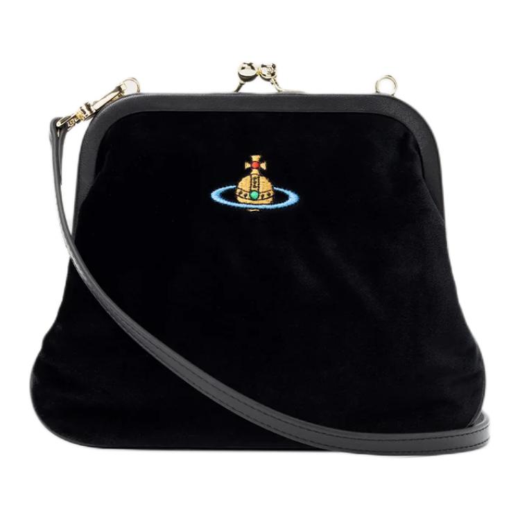 

Vivienne Westwood Saturn Logo Detachable Shoulder Strap Velvet Shoulder Crossbody Clutch Women bags Black 4B01000IWW00ZLN401 Basic Set (Bag+Dust Bag)