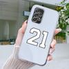 Fashion Black Number Football Case For Samsung A15 A13 A35 A55 A51 A71 A41 A31 A21S A05 A17 A23 A25 A33 A53 A73 5G A07 4G Cover