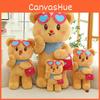 Bear Glasses Butter Plush Toy Cartoon Stuffed Animal Doll Decoration Gift Kids