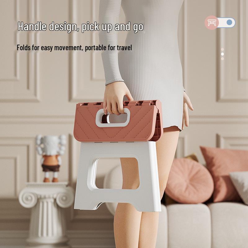 Scaun portabil pliabil din plastic pentru uz exterior și interior