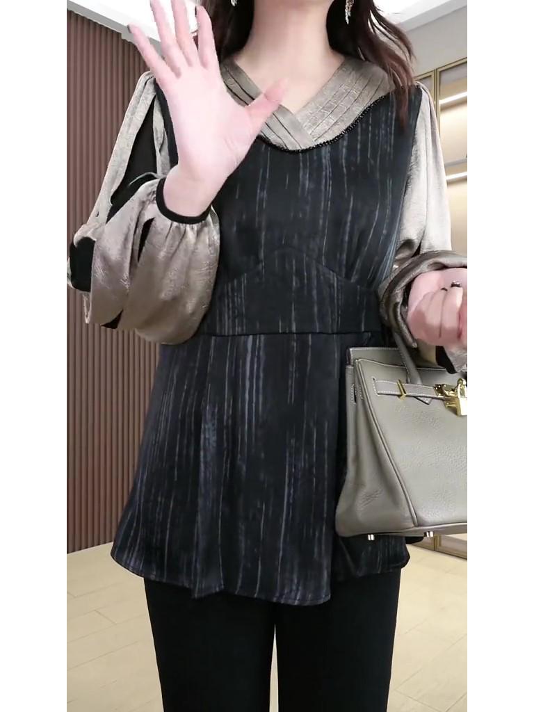 Frühlings Luxus Influencer Top: Vielseitiges Übergrößen-Lockershirt für Frauen mittleren Alters