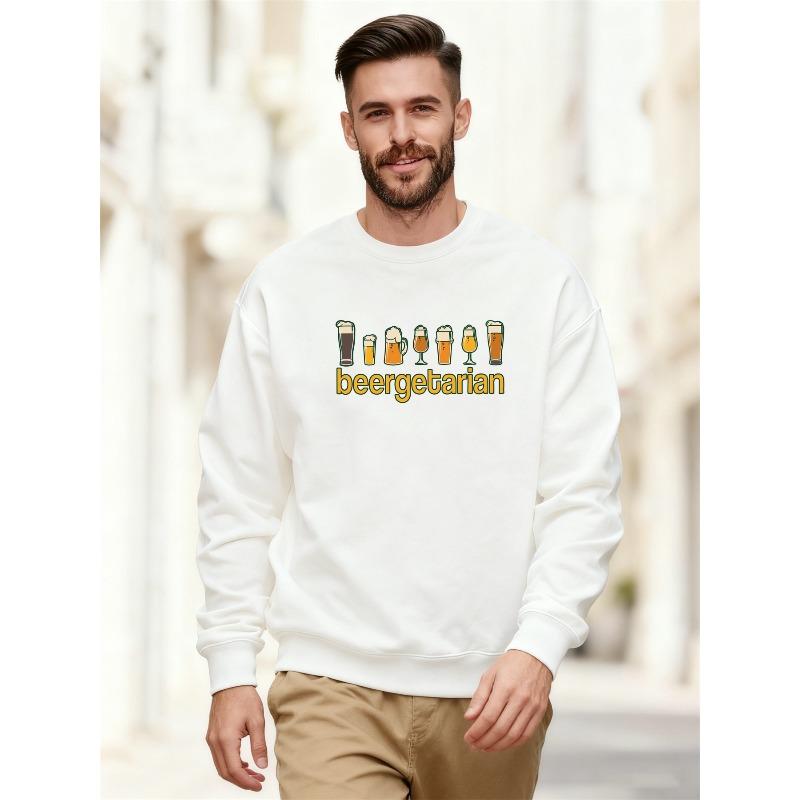 Men's Beergetarian Graphic Casual Crew Neck Sweatshirt