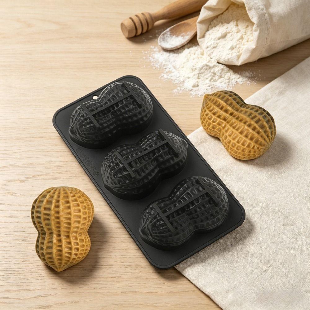 3-Cell Peanut Mousse Cake Mold Peanut Shaped Baking Mold New Chocolate Mold Baking Tools