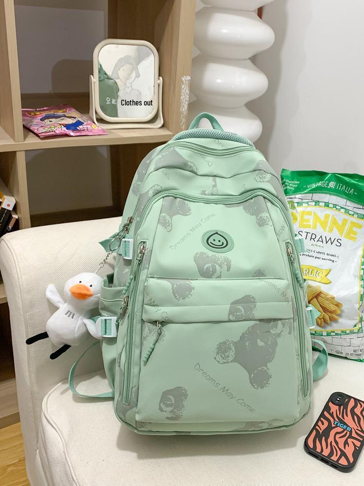 Unisex Large Capacity Fashionable Teddy Bear Print Backpack for Students and Travelers