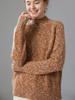 Women's Korean Style Floral Yarn Cashmere Sweater - Autumn/Winter Half-High Collar Loose Slimming Pullover