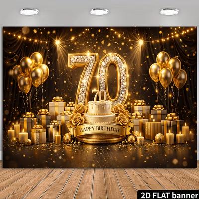 2D Luxusvorhang Glitzer Dekoration für den Geburtstag Älterer Hintergrund Wandteppich