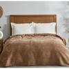 Home Cotton Blanket Herringbone Double Sandra Beige