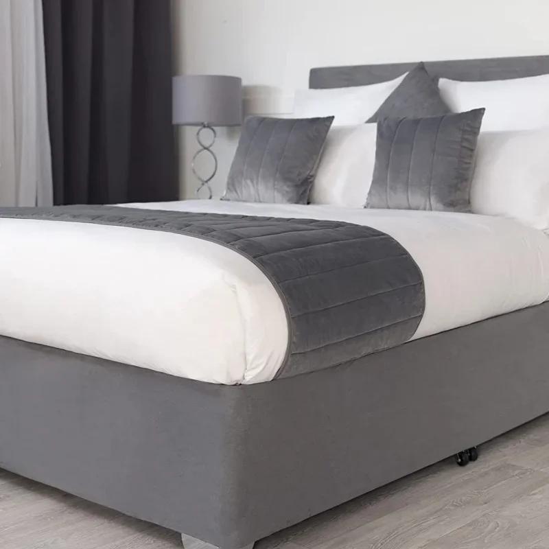 Luxury Faux Suede Perfect Bed Base Wrap Divan Valance Skirt-By With Three Sides Fabric and Around Elastic Easy to Install