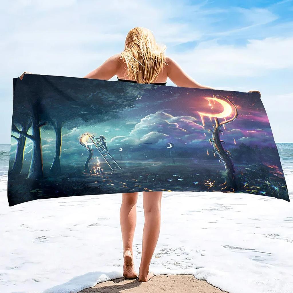 Beach Towel Forest, Beach Blanket or Oversized Large Bath Towel,Quick Dry and Sandproof Beach Towels,Lightweight and Large