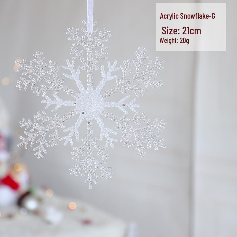 Ornament de Crăciun Fulg de Nea: Gheață Acrilică pentru Decor de Sărbători sau Instalație de Nuntă, Alb Transparent