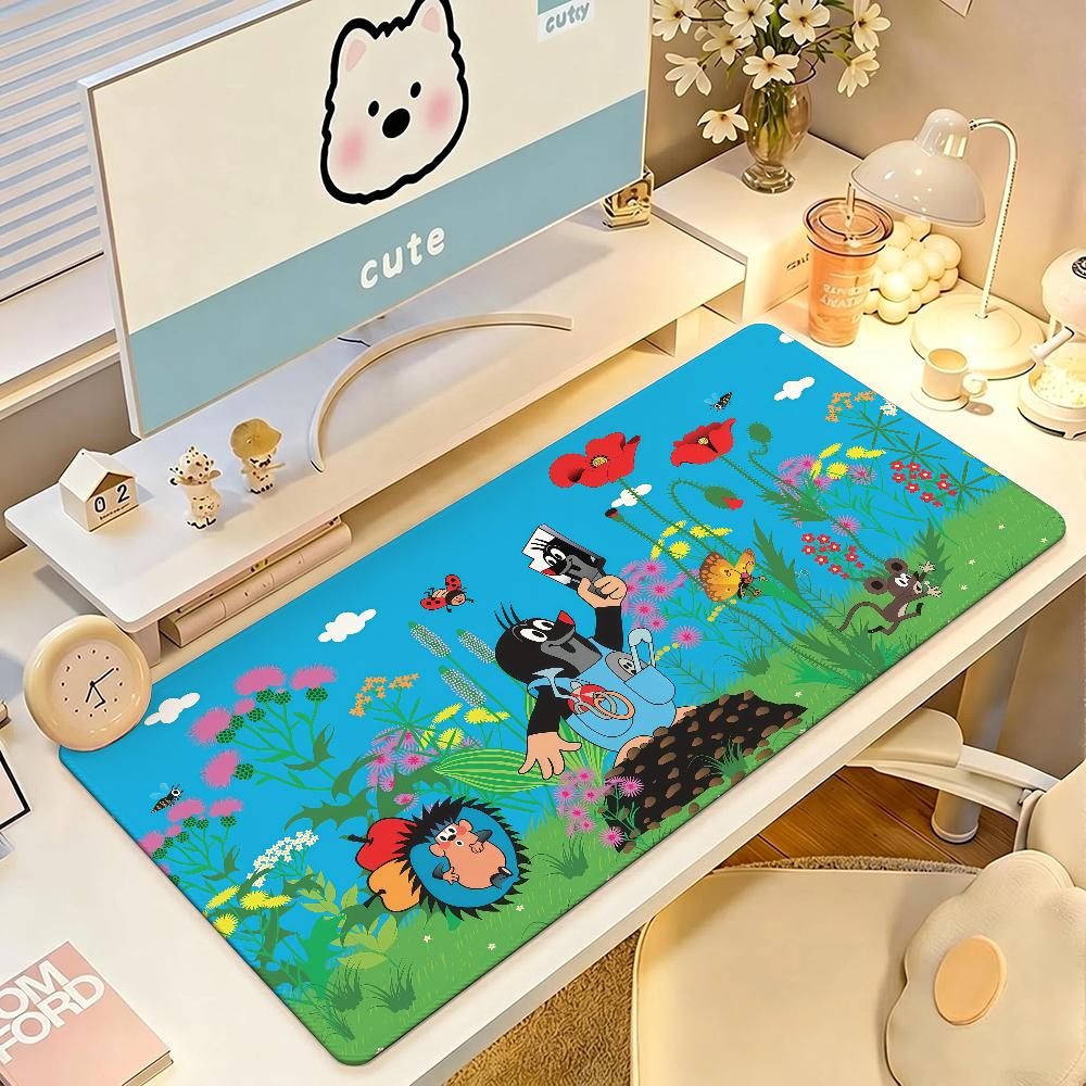 Cute The Little Mole Art Mouse Pad Anti Slip Rubber Edge Locked Thickened Laptop Gaming Desk Mat