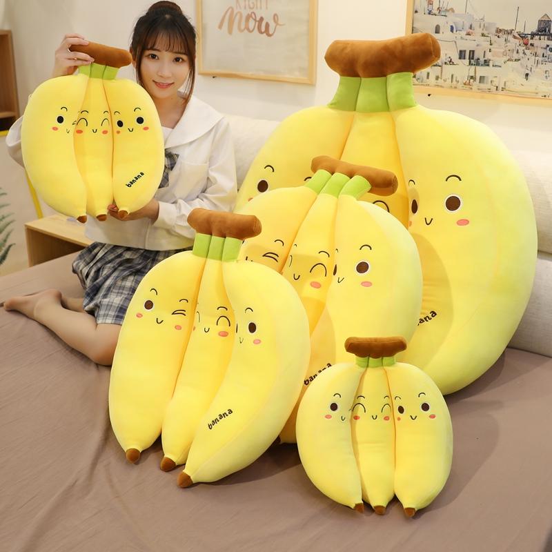 35-70cm Creative Cartoon Banana Plush Pillow Kawaii Sofa Cushion Toy Cute Plush Doll Children Fruit Toys Gift