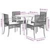 VidaXL Ensemble à Manger de Jardin avec Coussins 5 pcs, Table et Chaise de Terrasse, Meubles de Patio, Mobilier d'Extérieur, 3213611