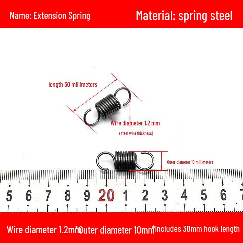 1.2mm Wire Extension Spring with Hook - Soft Tensile Force Spring Accessory
