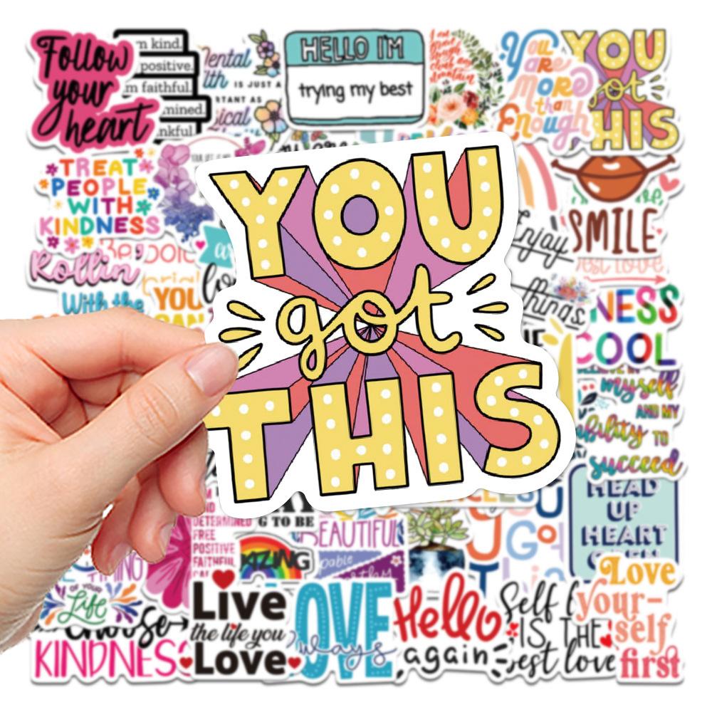50 szt./zestaw Naklejki z serii Healing Slang 01 DIY Moda Wodoodporne Naklejki Doodle