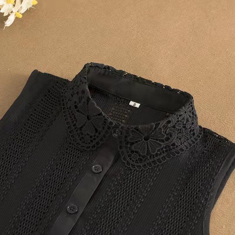 Women's Iron-Free Peter Pan Lace Hollow-Out False Collar for Autumn/Winter Sweaters