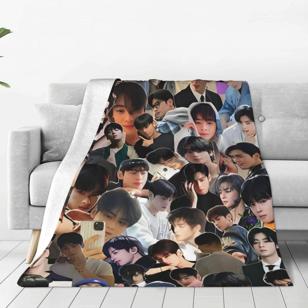 Custom Sofa Fleece Cha-A Singer Eun Woos Throw Blanket Warm Flannel Kpop Star Blankets For Bedding Travel Sofa Quilt