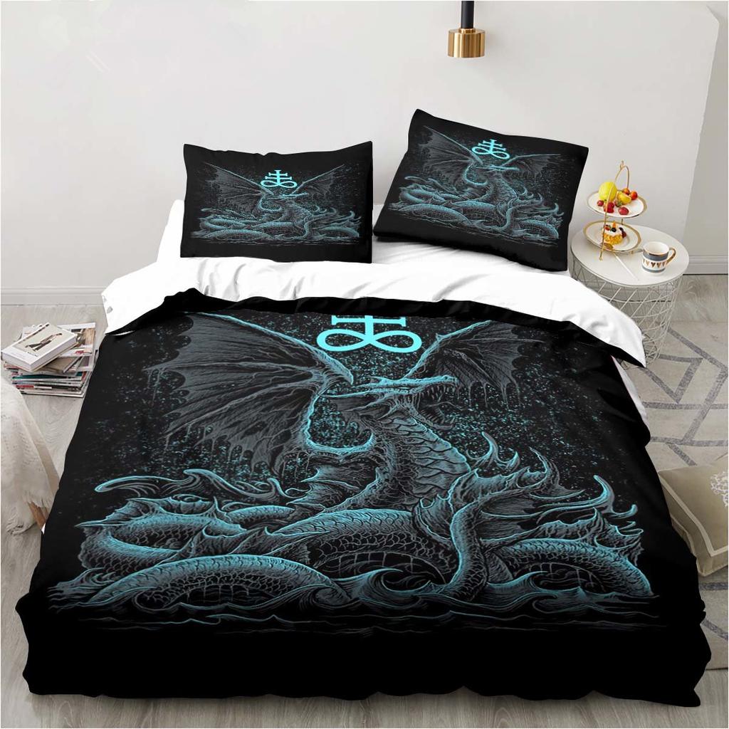 Baphomet Satan Demon Evil Duvet Cover Set Horror Evil Monster Bedding Set Full King Size Comforter Cover Christmas Navidad Gift