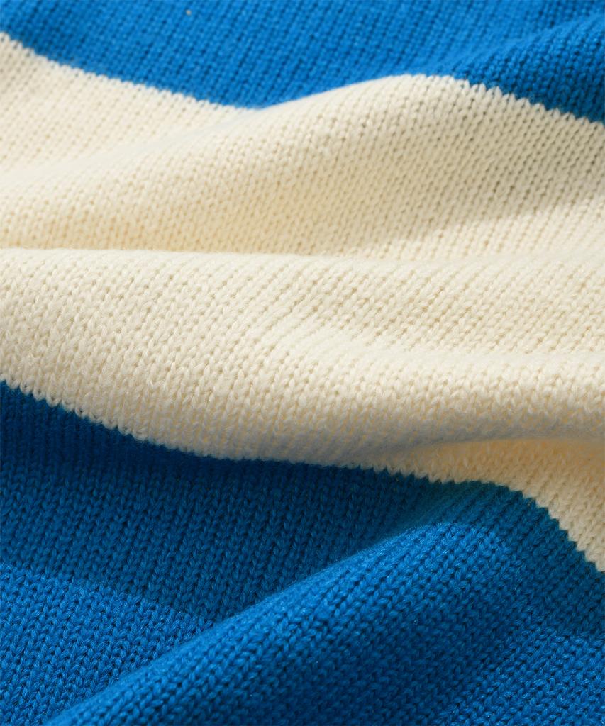VISION STREETWEAR Vsw Washable Stripe Polo Knit Blue