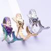 Meeresfisch Ring Öffnungsverstellbar Edelstahlringe Für Damen Herren Zubehör Steampunk Schmuck Tier Bague Anillo Hombre