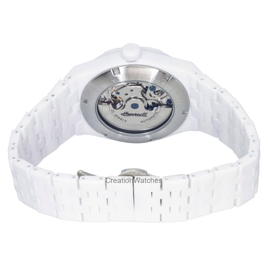 Ingersoll Die Broadway Ceramic White Skeleton Dial Automatic I15103 Herrenuhr